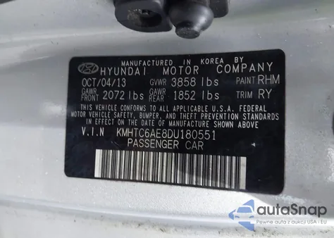 2013 Hyundai Veloster Turbo W/Blue из США, поврежденный, VIN KMHTC6AE8DU180551